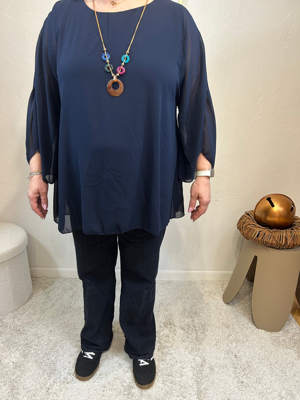 BLOUSE VICTORIA BLEU MARINE GRACIEUSES