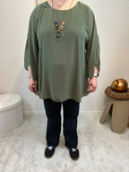 BLOUSE VICTORIA KAKI GRACIEUSES