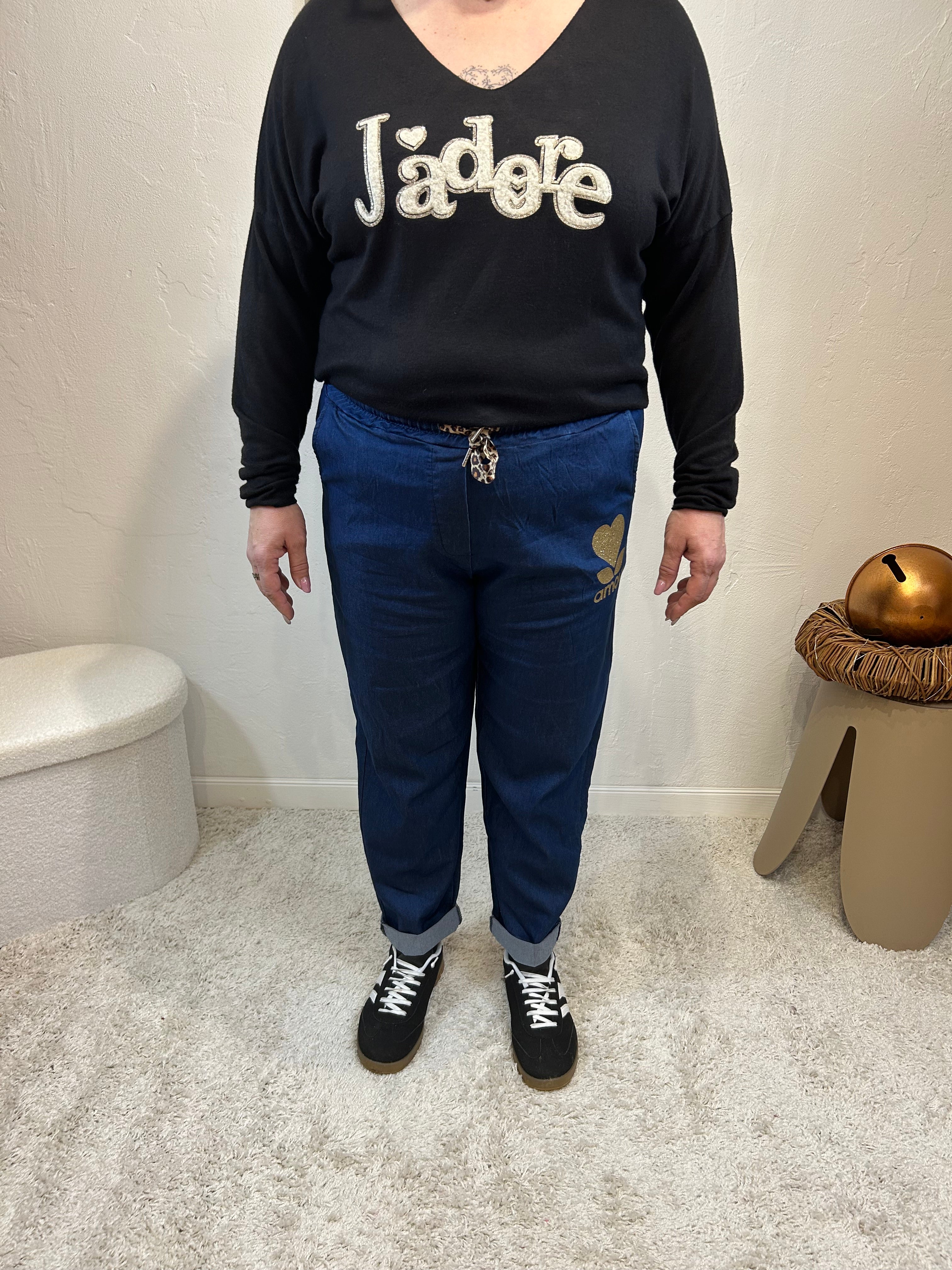 PULL "J'ADORE" NOIR GRACIEUSES