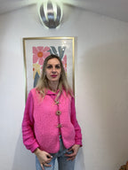 GILET BROCHES FUCHSIA