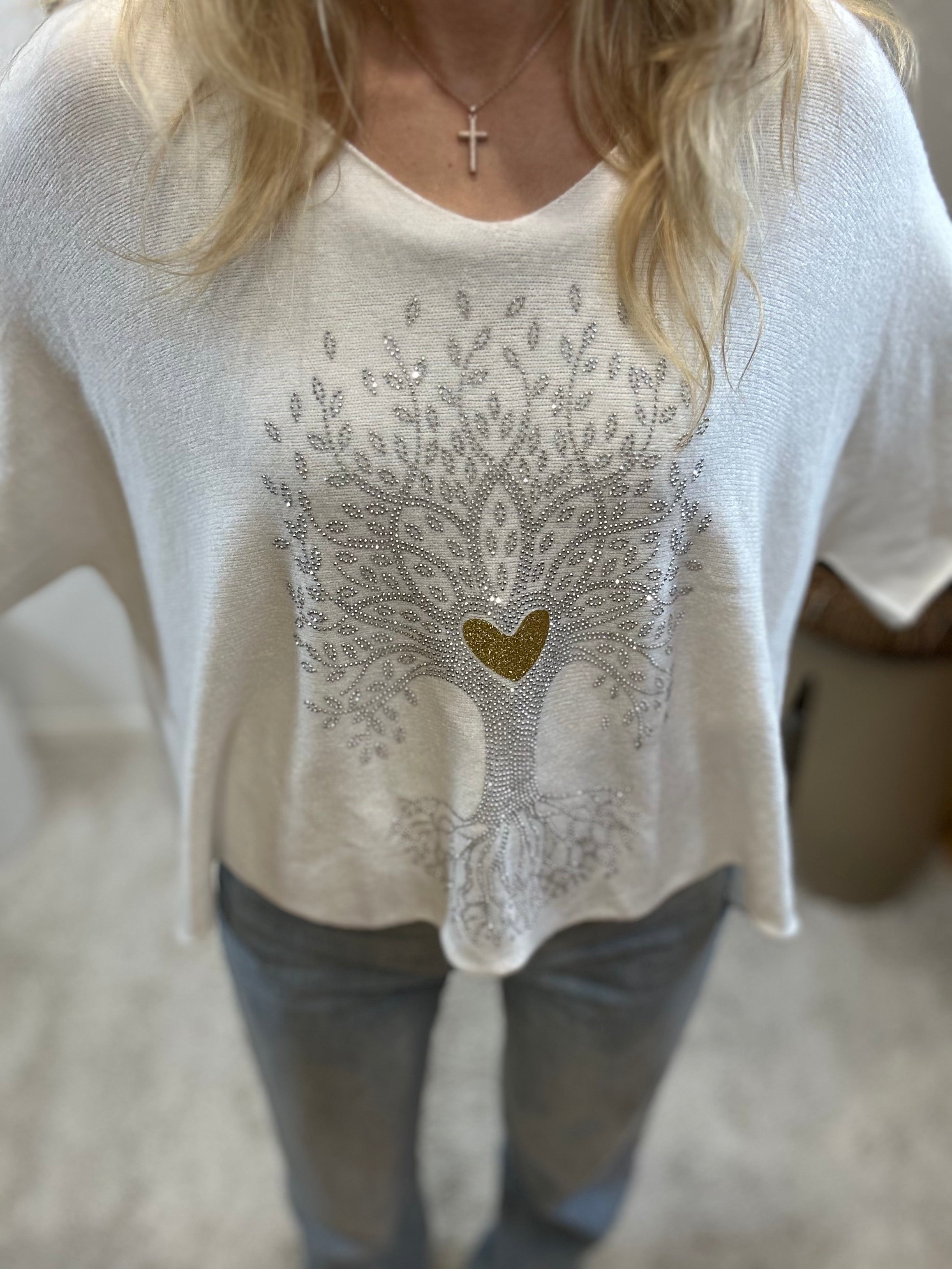 PULL ARBRE DE VIE BLANC