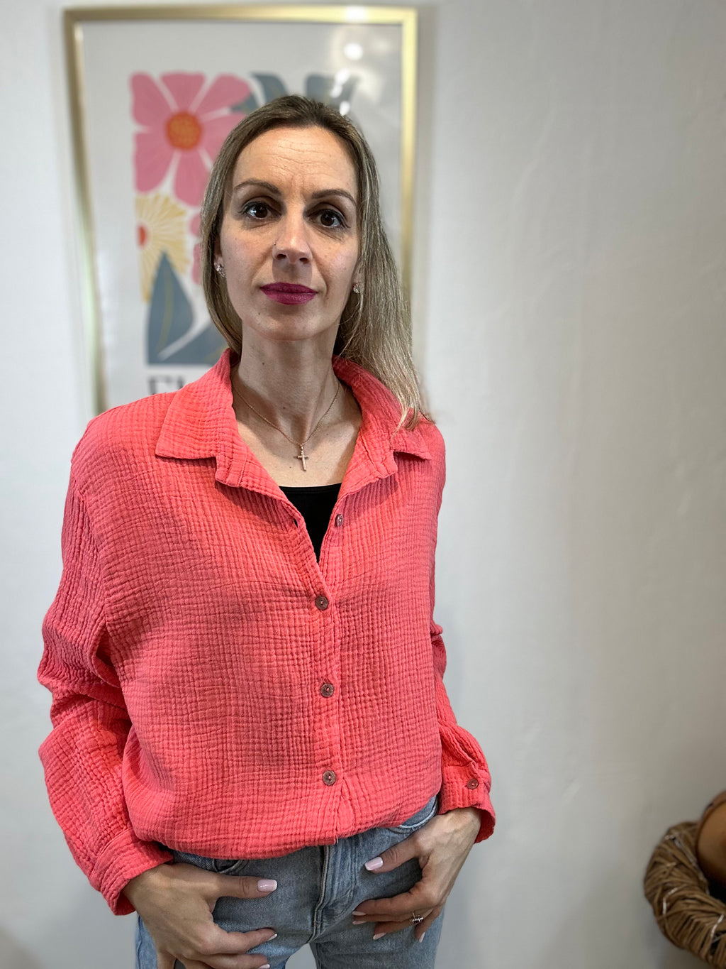 CHEMISE MILA CORAIL