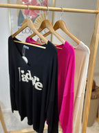 PULL "J'ADORE" NOIR GRACIEUSES