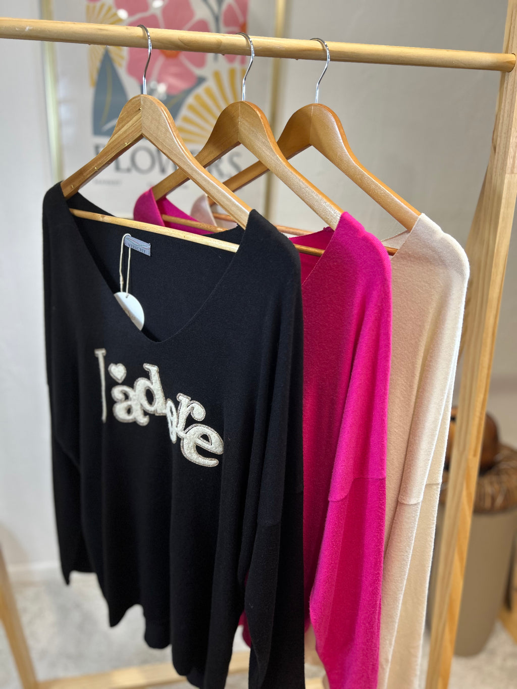 PULL "J'ADORE" ECRU GRACIEUSES