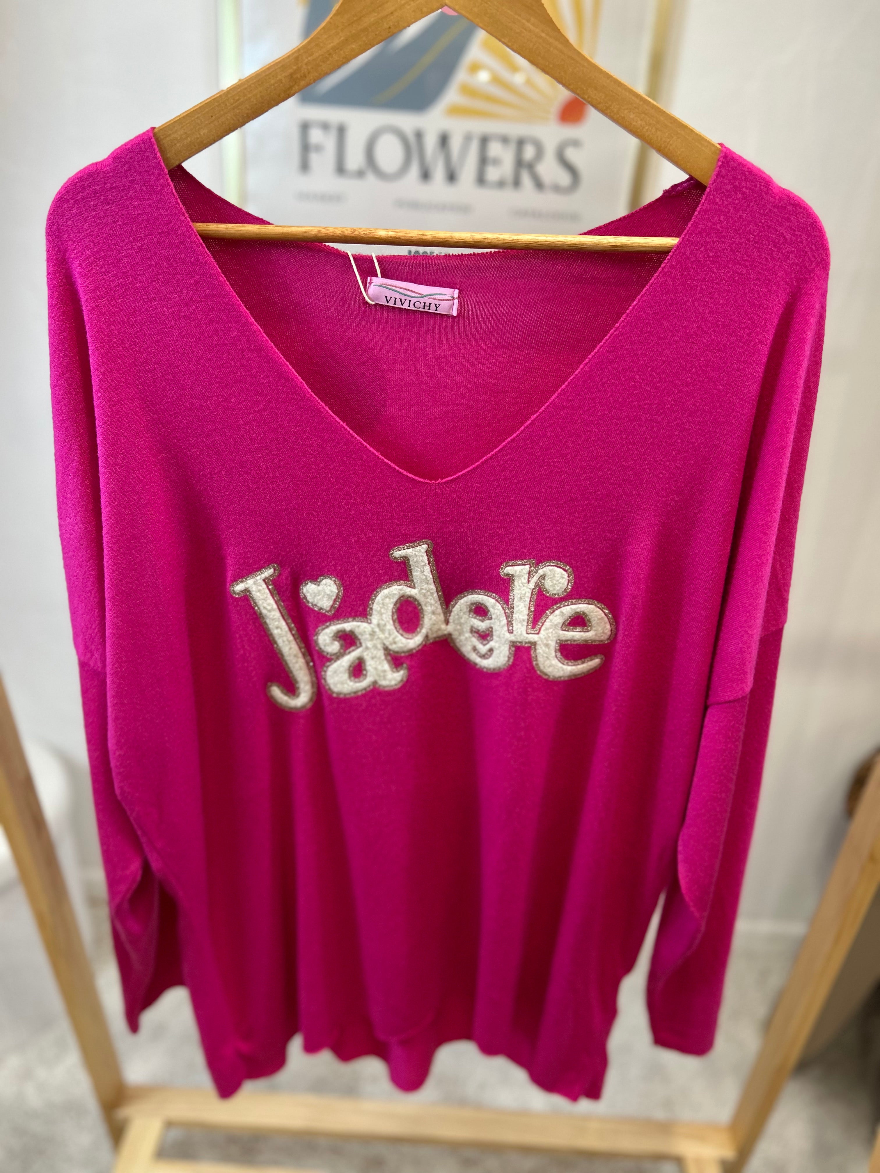 PULL "J'ADORE" FUCHSIA GRACIEUSES