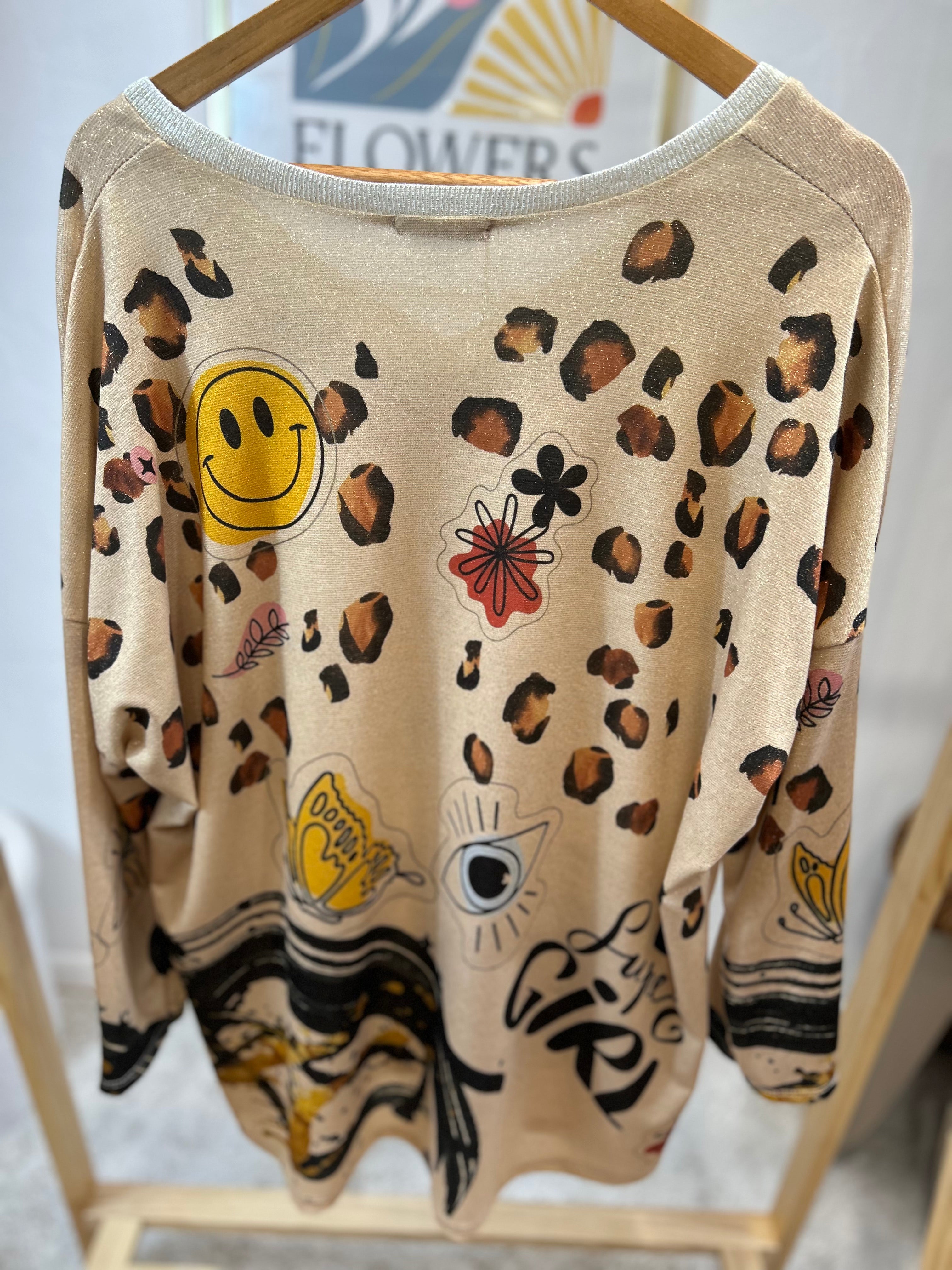 T-SHIRT "GIRL" GRACIEUSES COGNAC