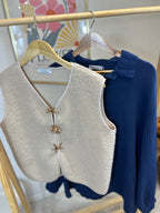 GILET BROCHES BEIGE
