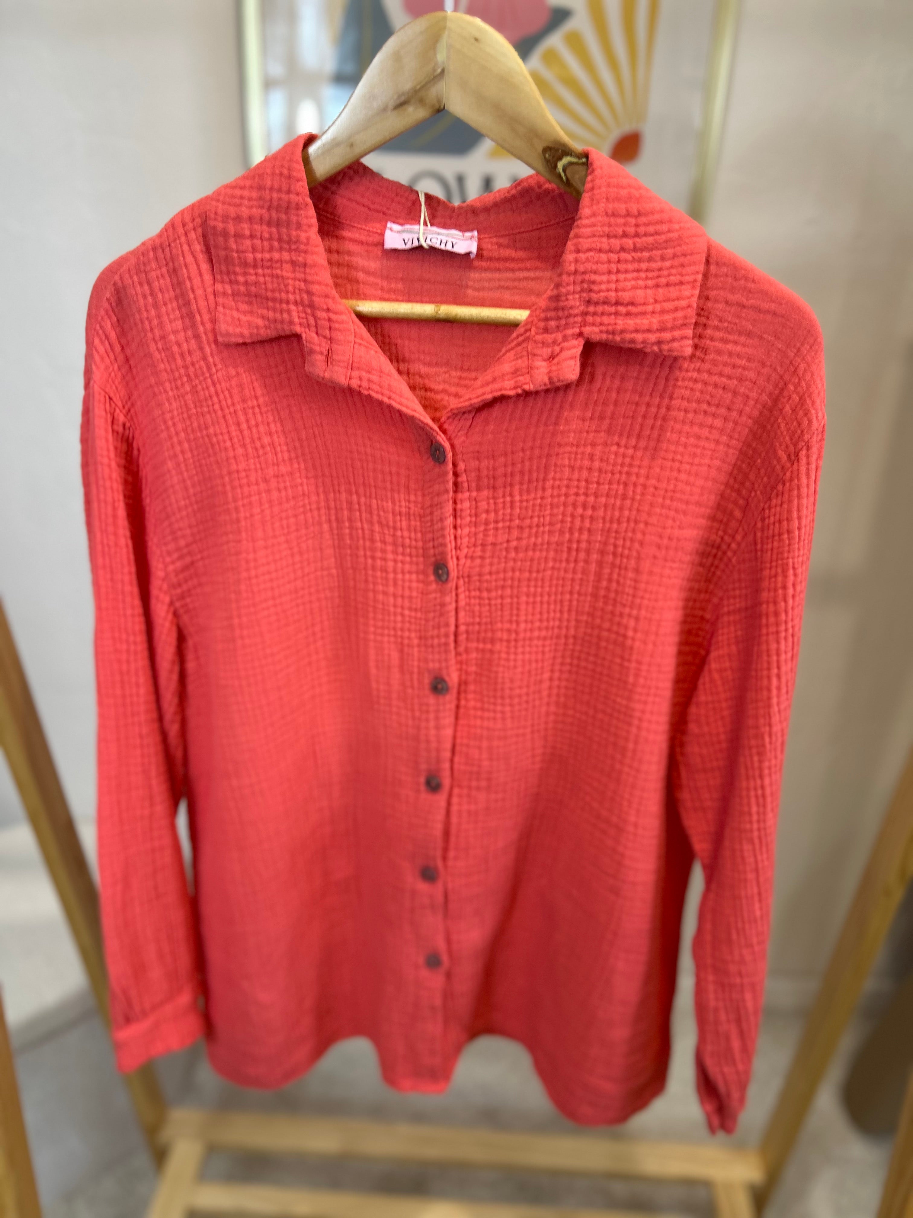 CHEMISE MILA CORAIL