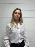 CHEMISE EVA RAYEE BLANC/ROSE