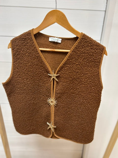 GILET BROCHES TERRACOTTA