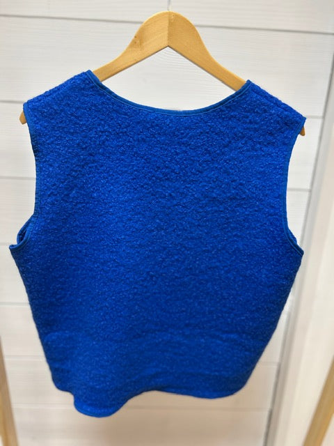 GILET BROCHES BLEU ROI