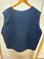 GILET BROCHES BLEU MARINE