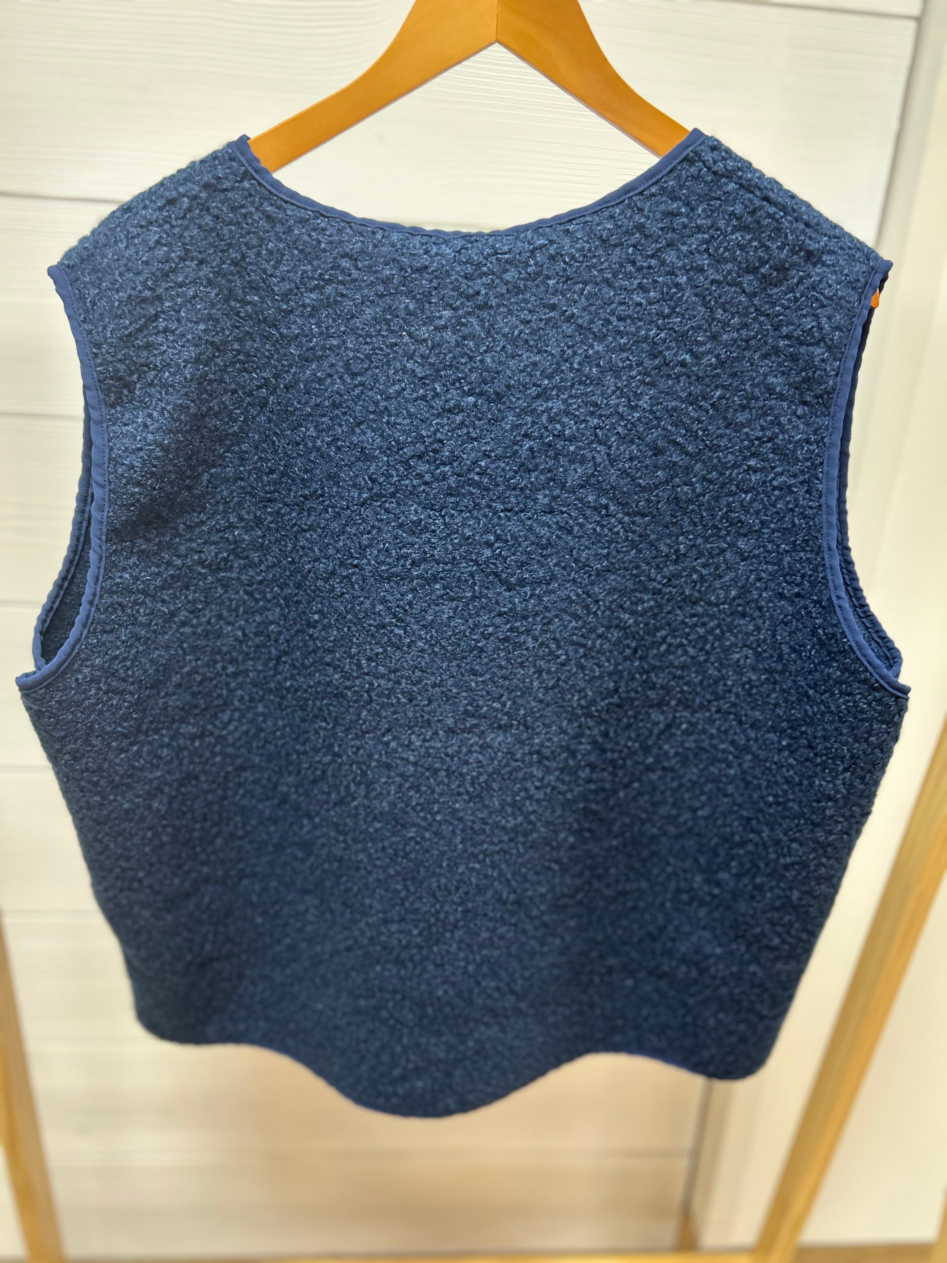 GILET BROCHES BLEU MARINE