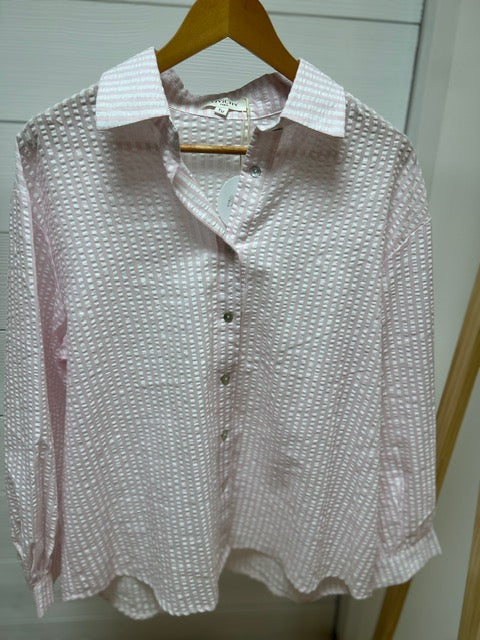 CHEMISE EVA RAYEE BLANC/ROSE