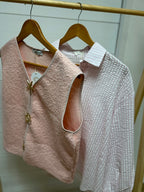 CHEMISE EVA RAYEE BLANC/ROSE