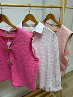 CHEMISE EVA RAYEE BLANC/ROSE