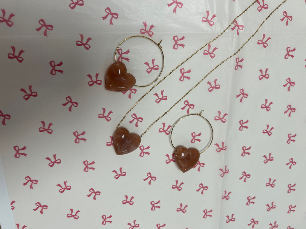 PARURE COEUR ROSE