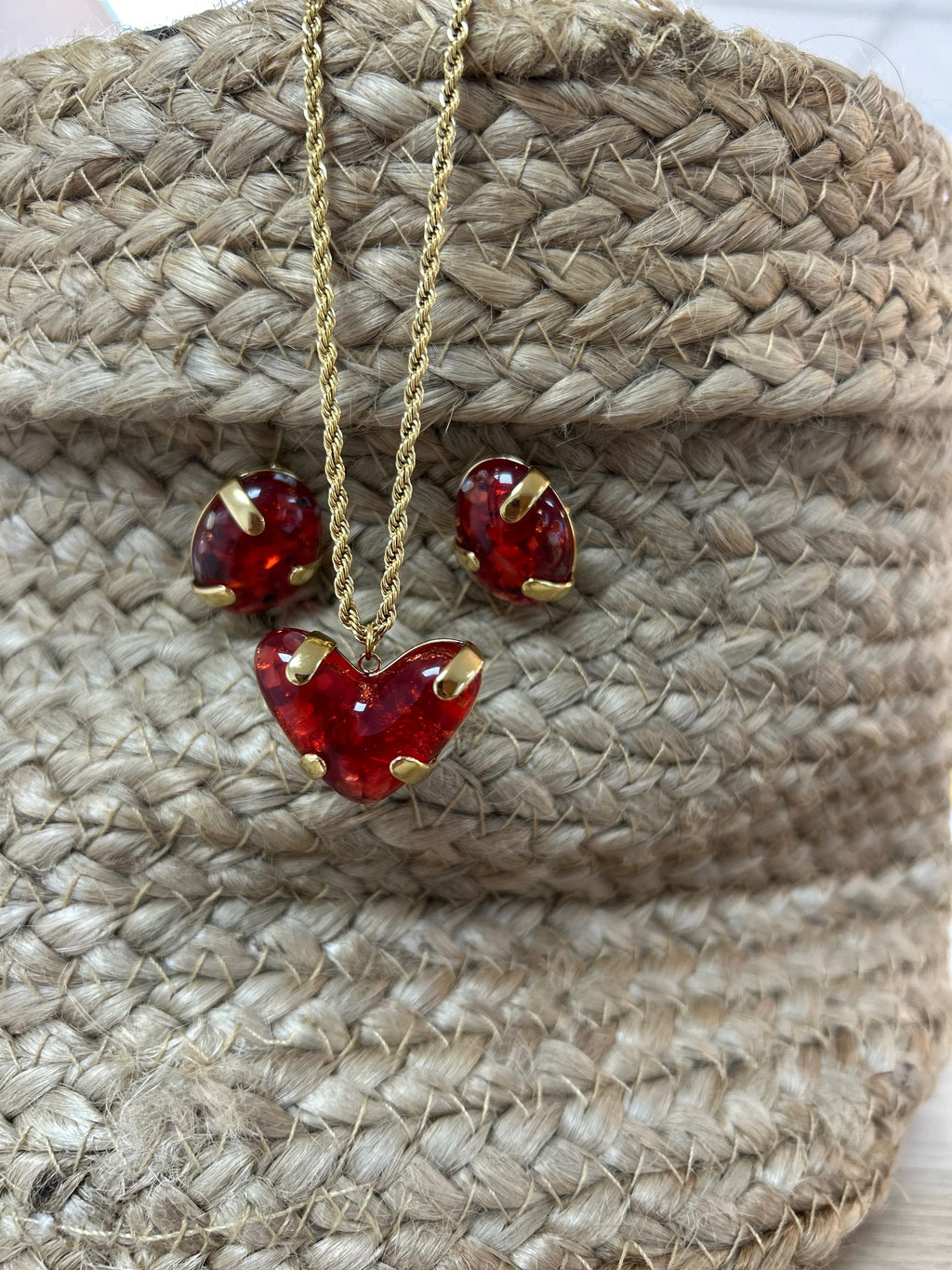 PARURE COEUR ROUGE