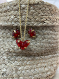 PARURE COEUR ROUGE