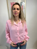 CHEMISE ALMA À CARREAUX BLANC/ROSE