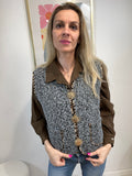 GILET BROCHES GRIS DETAILS LEOPARD