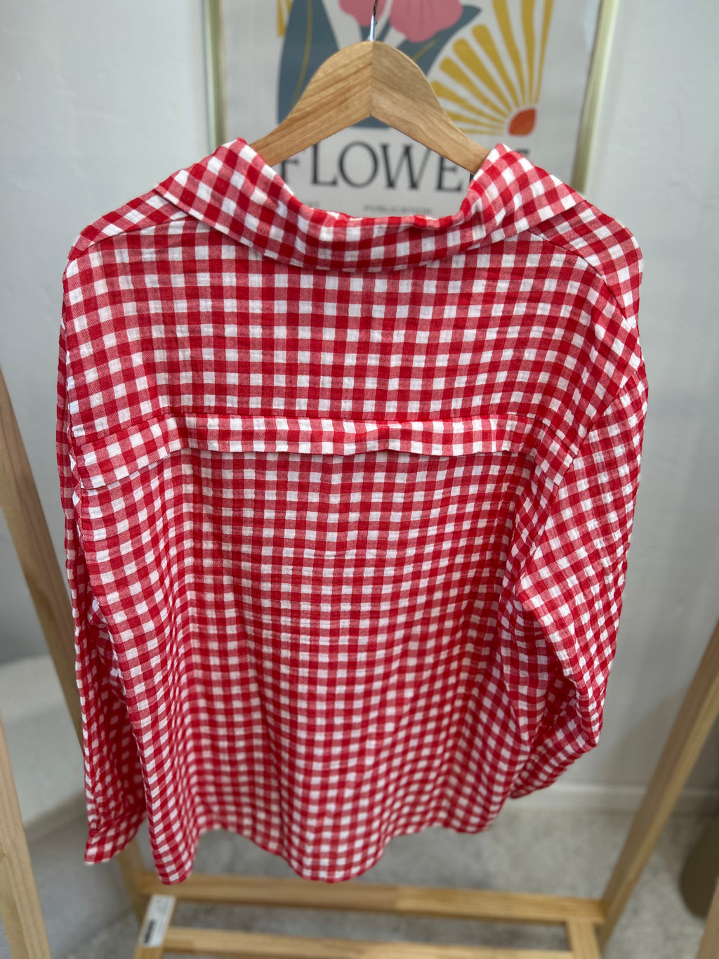 CHEMISE ALMA À CARREAUX BLANC/ROUGE
