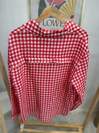 CHEMISE ALMA À CARREAUX BLANC/ROUGE