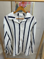 CHEMISE MILA RAYEE BLANC/BLEUE