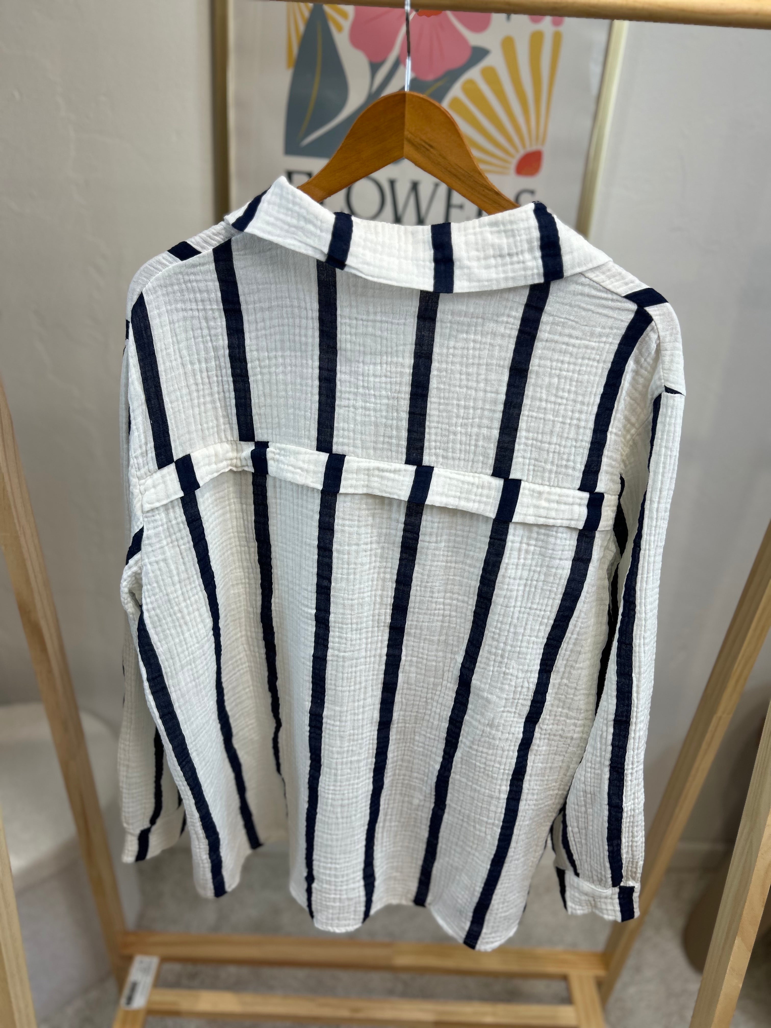 CHEMISE MILA RAYEE BLANC/BLEUE