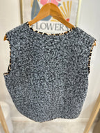 GILET BROCHES GRIS DETAILS LEOPARD