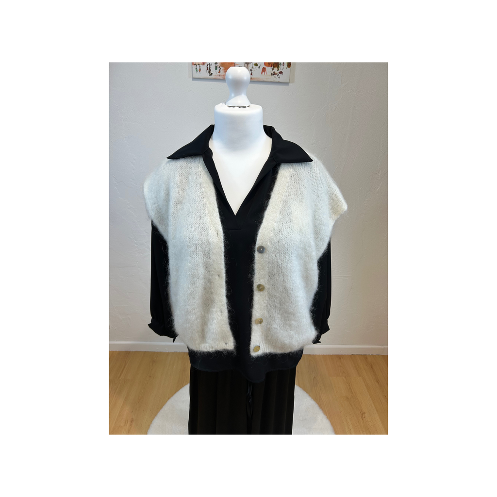 GILET MARION ECRU MOHAIR