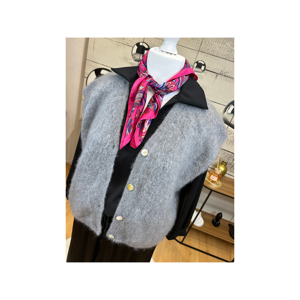 GILET MARION MOHAIR GRIS