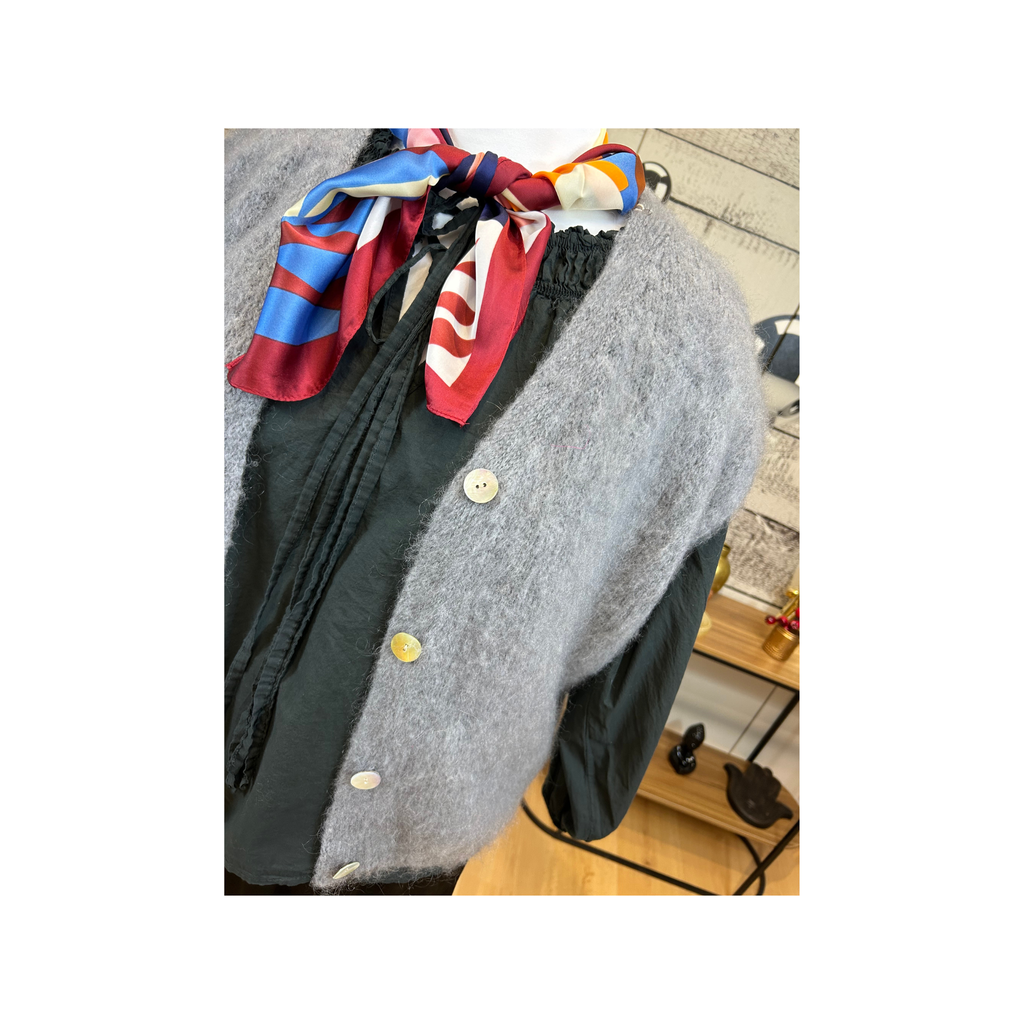 GILET MARION MOHAIR GRIS